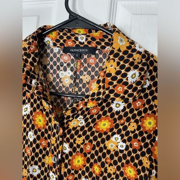 Olivaceous vintage print mini dress size small - Picture 2 of 5